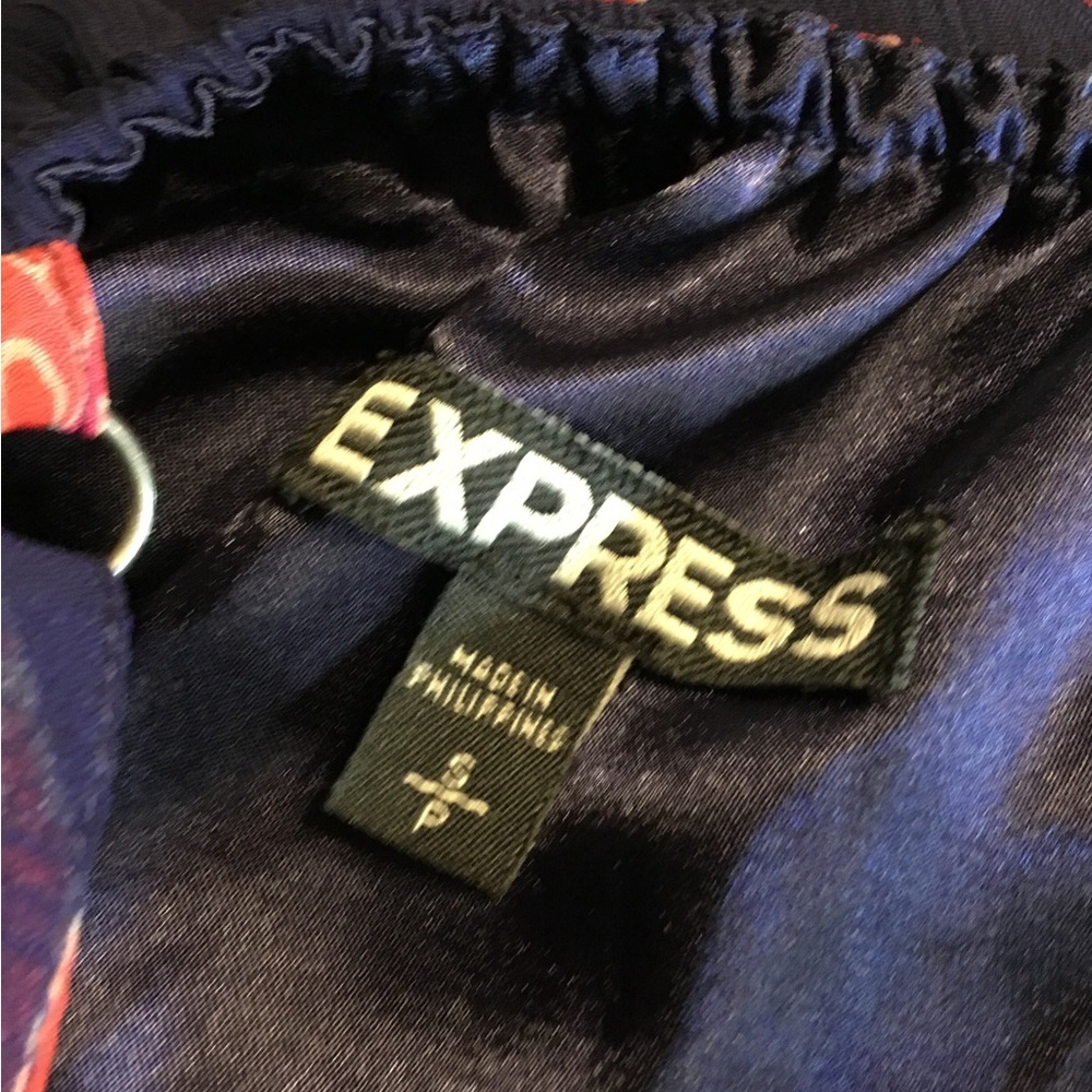 Express Navy Floral Butterfly Print Maxi Dress - Picture 7 of 8